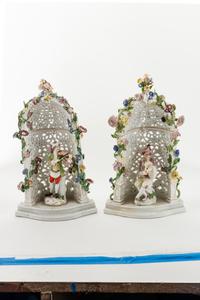 A Pair of Meissen Porcelain Figural Groups