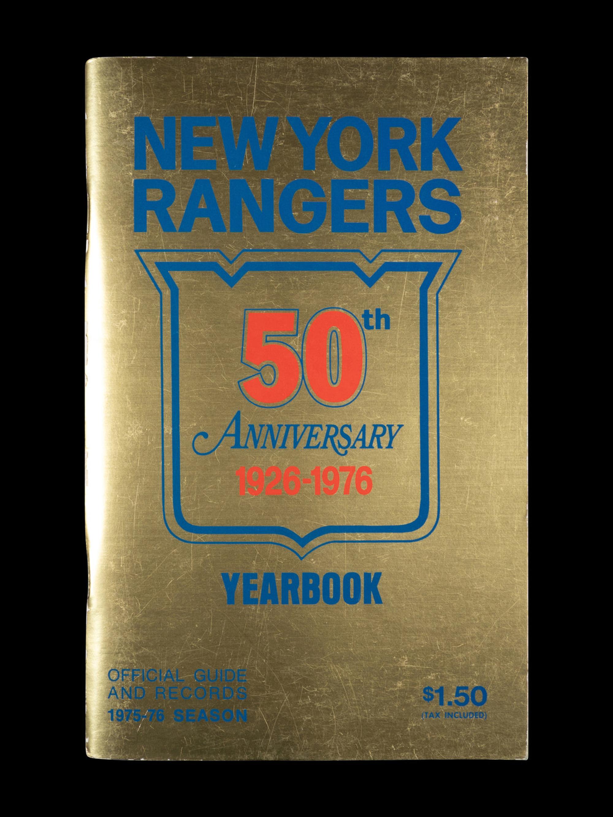 A Group of 16 1960s - 1980s New York Rangers Blue Book Media Guides,