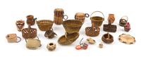 A Collection of Baskets Width of widest 2 1/2 inches.