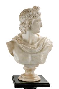 A Pair of Italian Alabaster Busts of Apollo and Diana