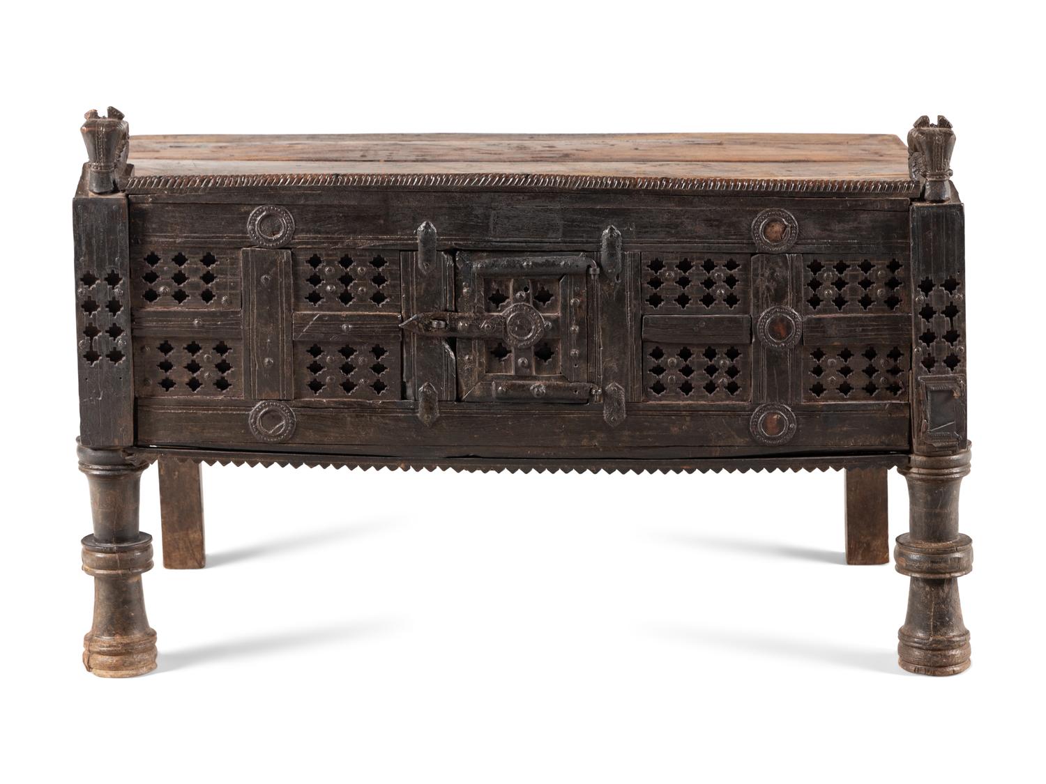 A Himalayan Carved Wedding Chest
