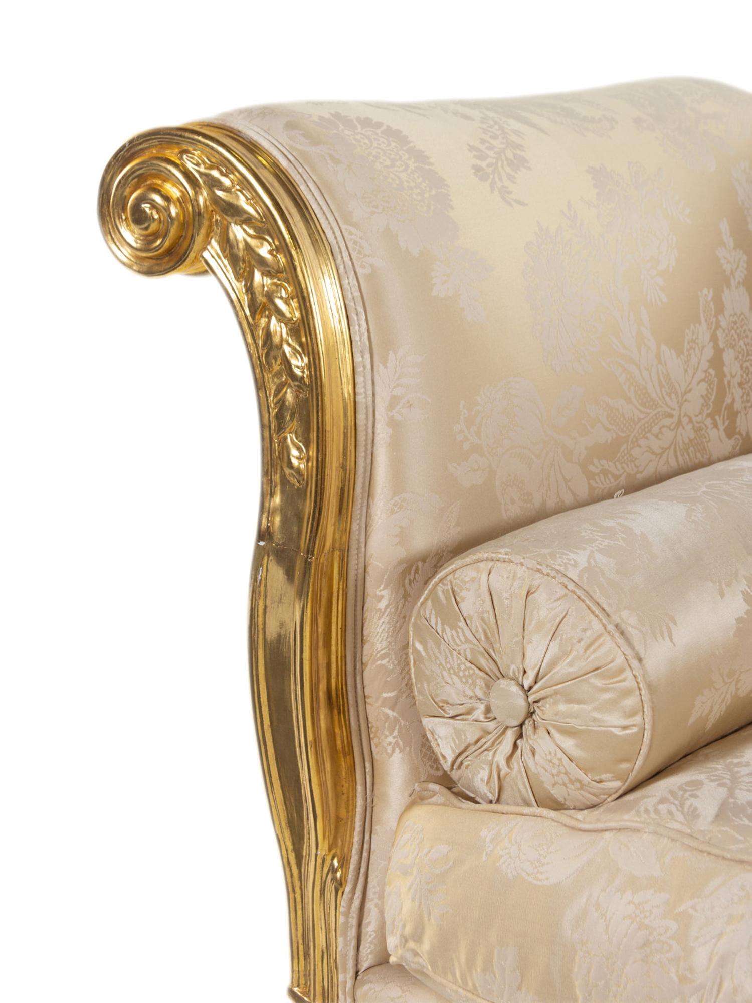 A Louis XV Style Giltwood Sofa