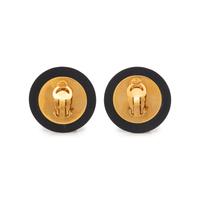 Iconic Chanel Black Quilted Gold-Tone Ear Clips