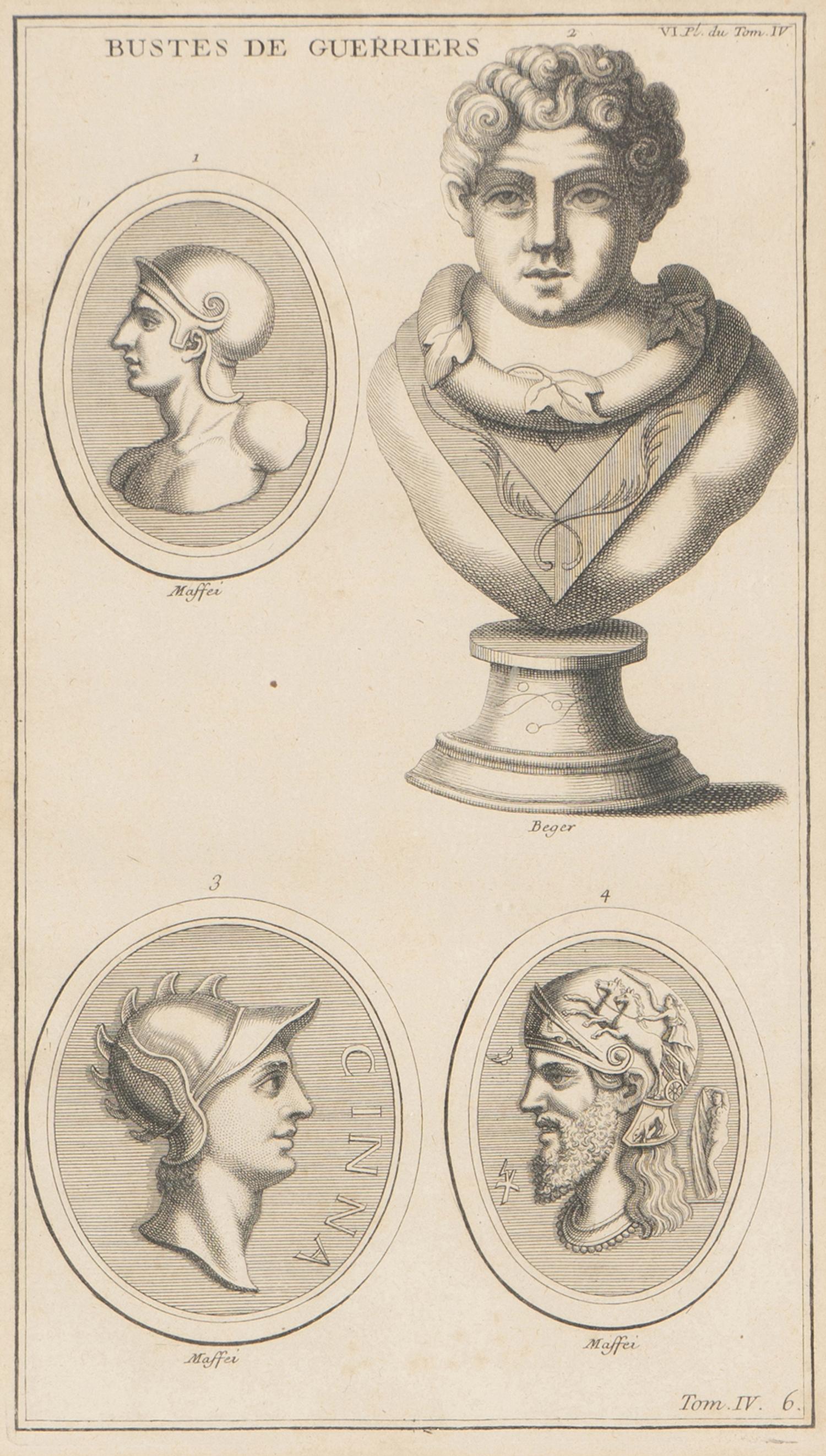 A Set of Six Copperplate Engravings Depicting Greek and Roman Soldiers