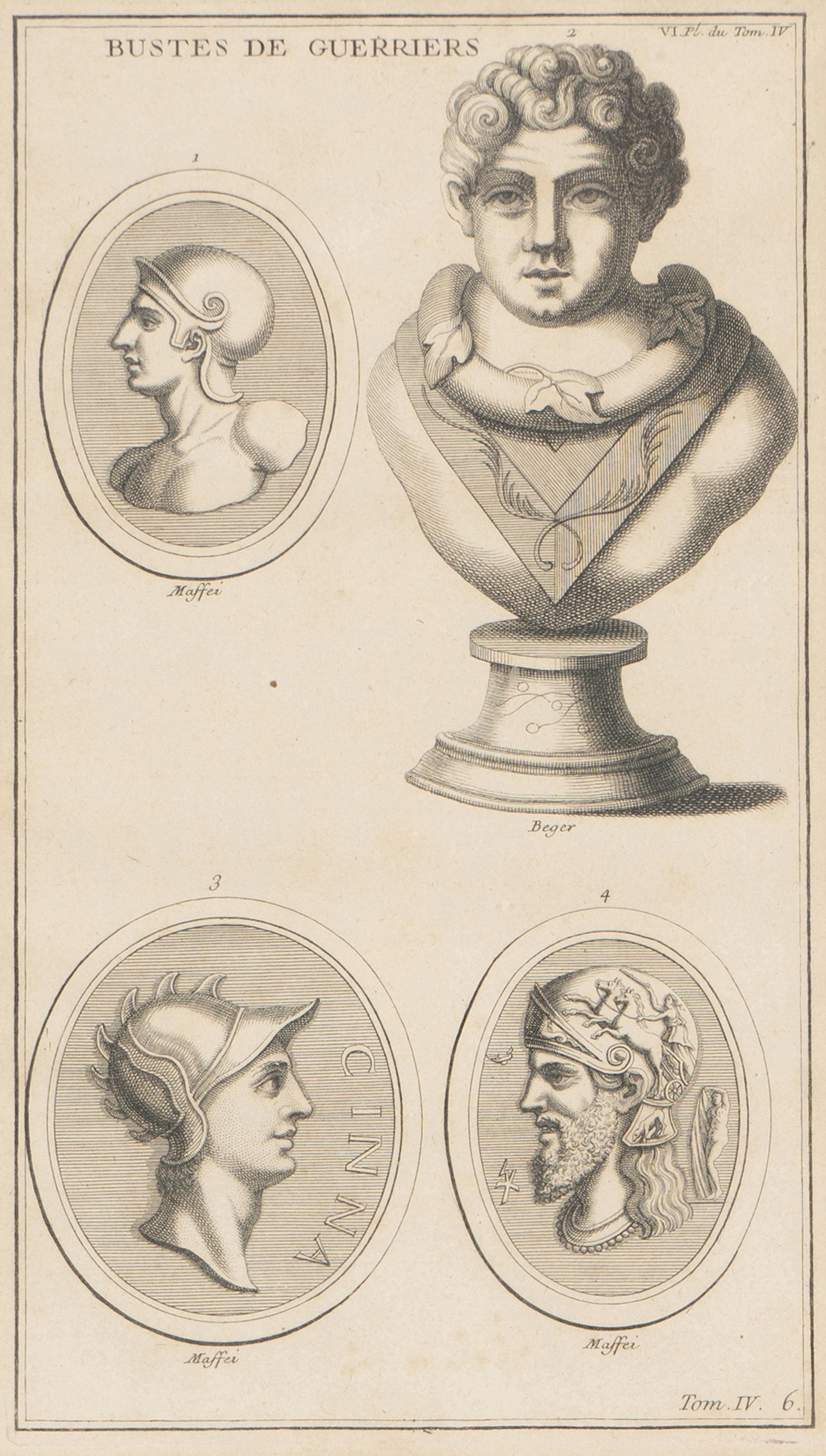 A Set of Six Copperplate Engravings Depicting Greek and Roman Soldiers