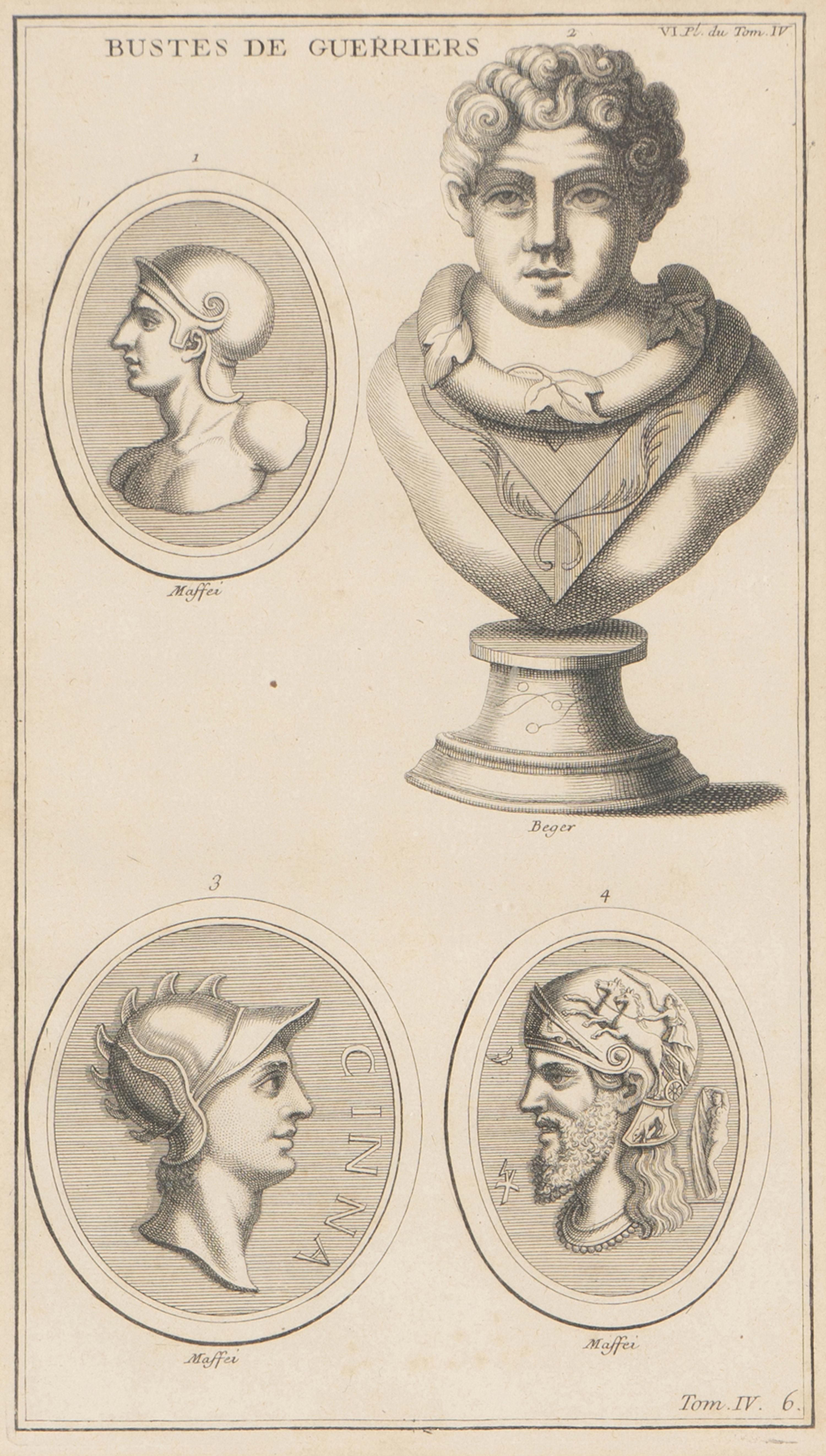 A Set of Six Copperplate Engravings Depicting Greek and Roman Soldiers