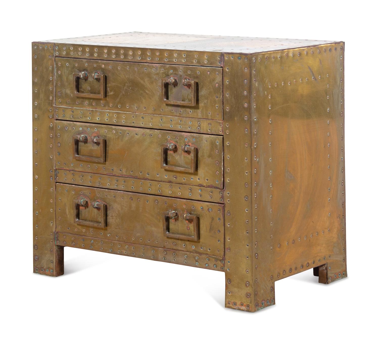A Brass Clad Chest of Drawers