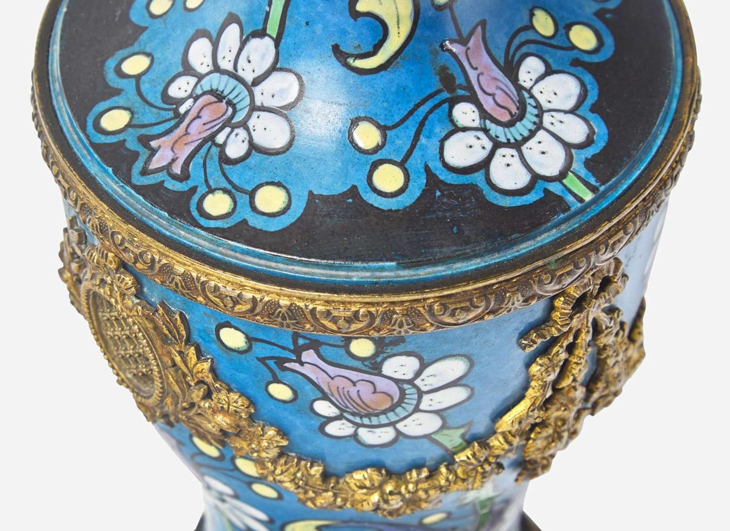 An Ormolu-Mounted Wedgwood Enameled Stoneware Vase, UK, circa 1900