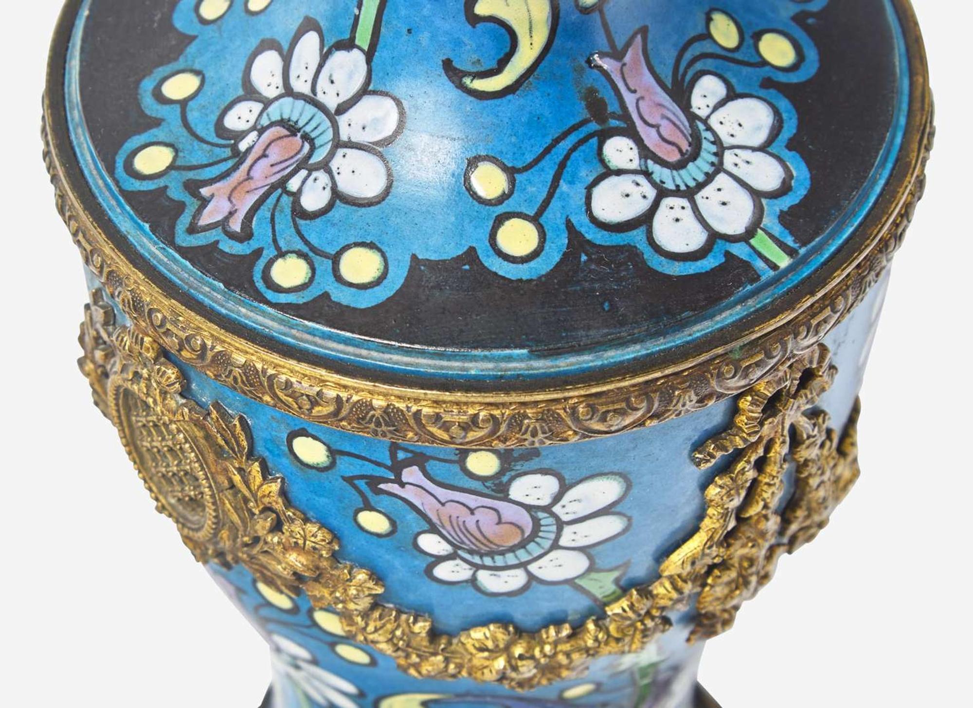 An Ormolu-Mounted Wedgwood Enameled Stoneware Vase, UK, circa 1900