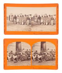 [CIVIL WAR]. A group of 6 stereoviews featuring African American subjects, incl. "contrabands" and soldiers. Hartford, CT: Taylor & Huntington, ca 1890s.