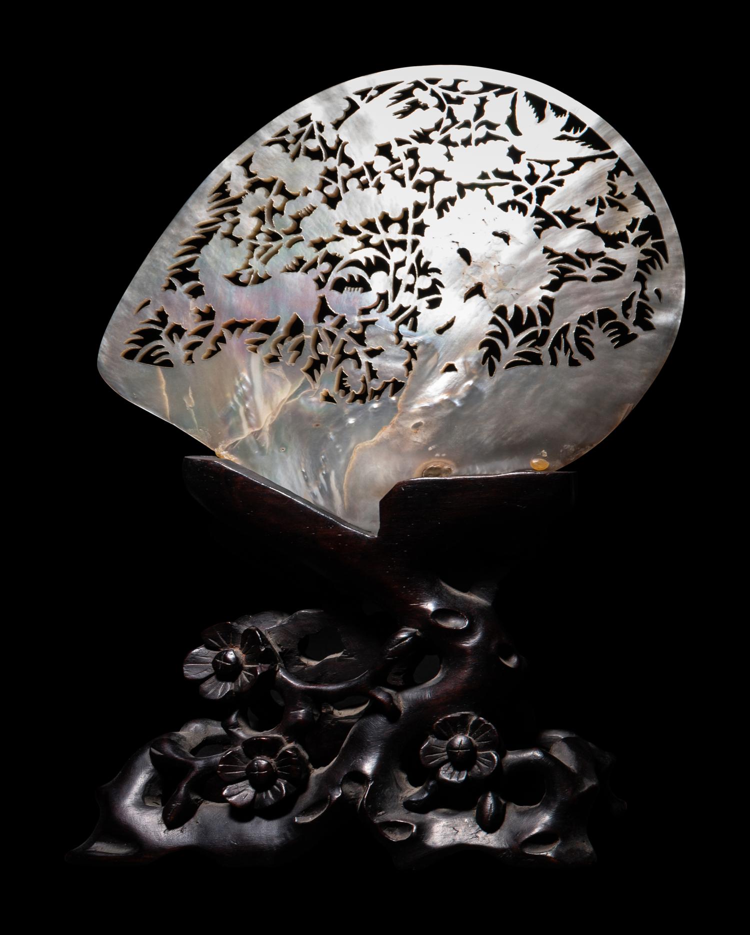 A Chinese Reticulated Mother-of-Pearl Shell