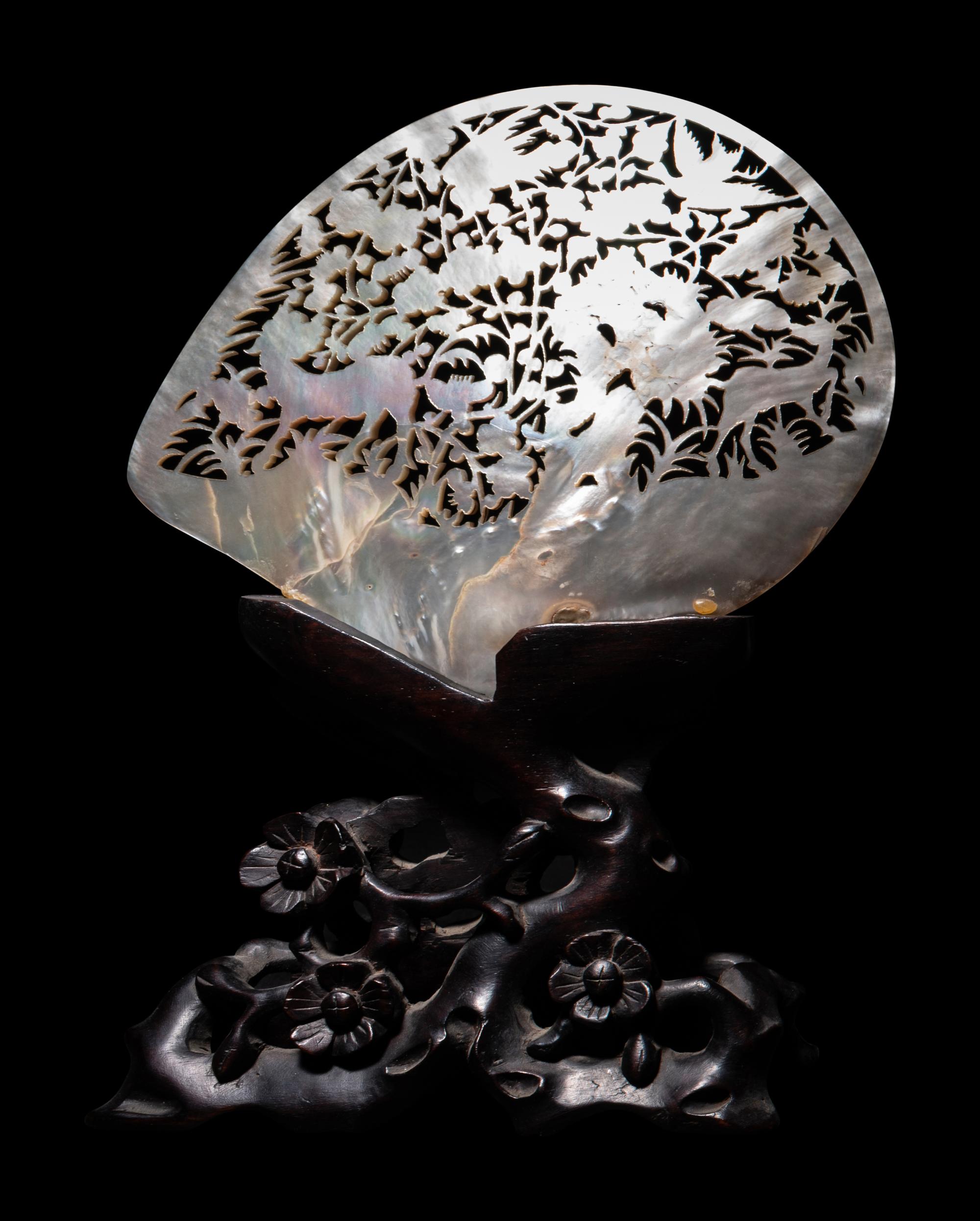 A Chinese Reticulated Mother-of-Pearl Shell