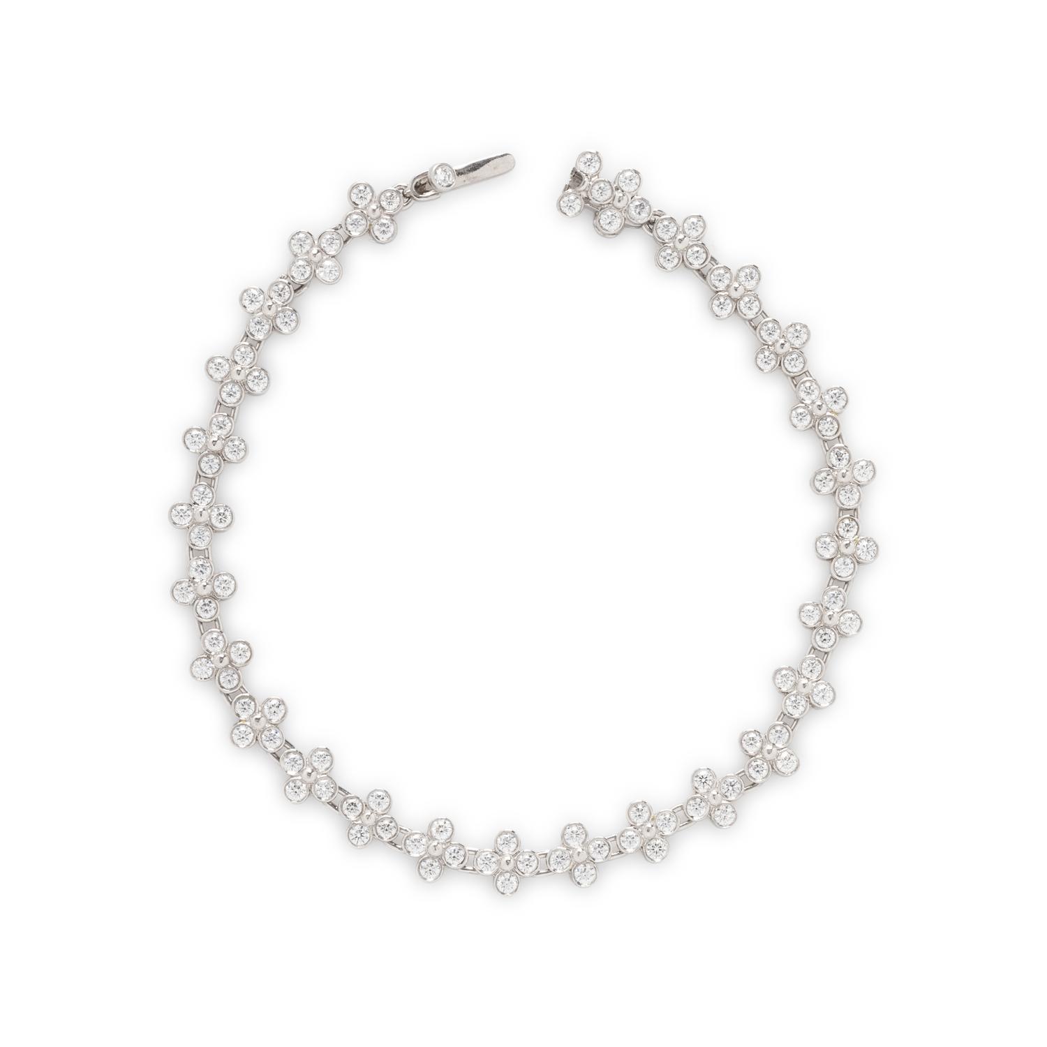 TIFFANY & CO., DIAMOND AND PLATINUM 'LACE' BRACELET