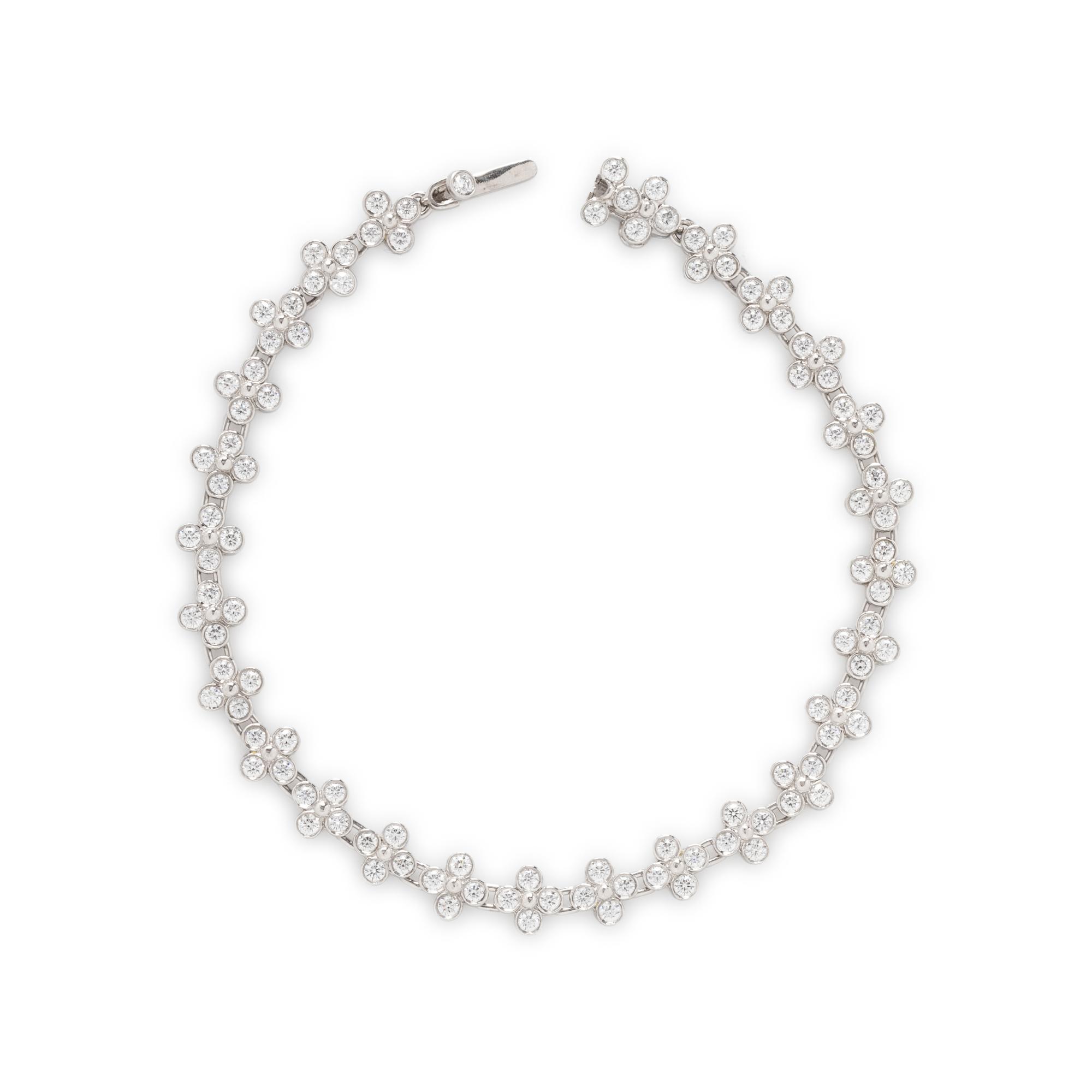 TIFFANY & CO., DIAMOND AND PLATINUM 'LACE' BRACELET