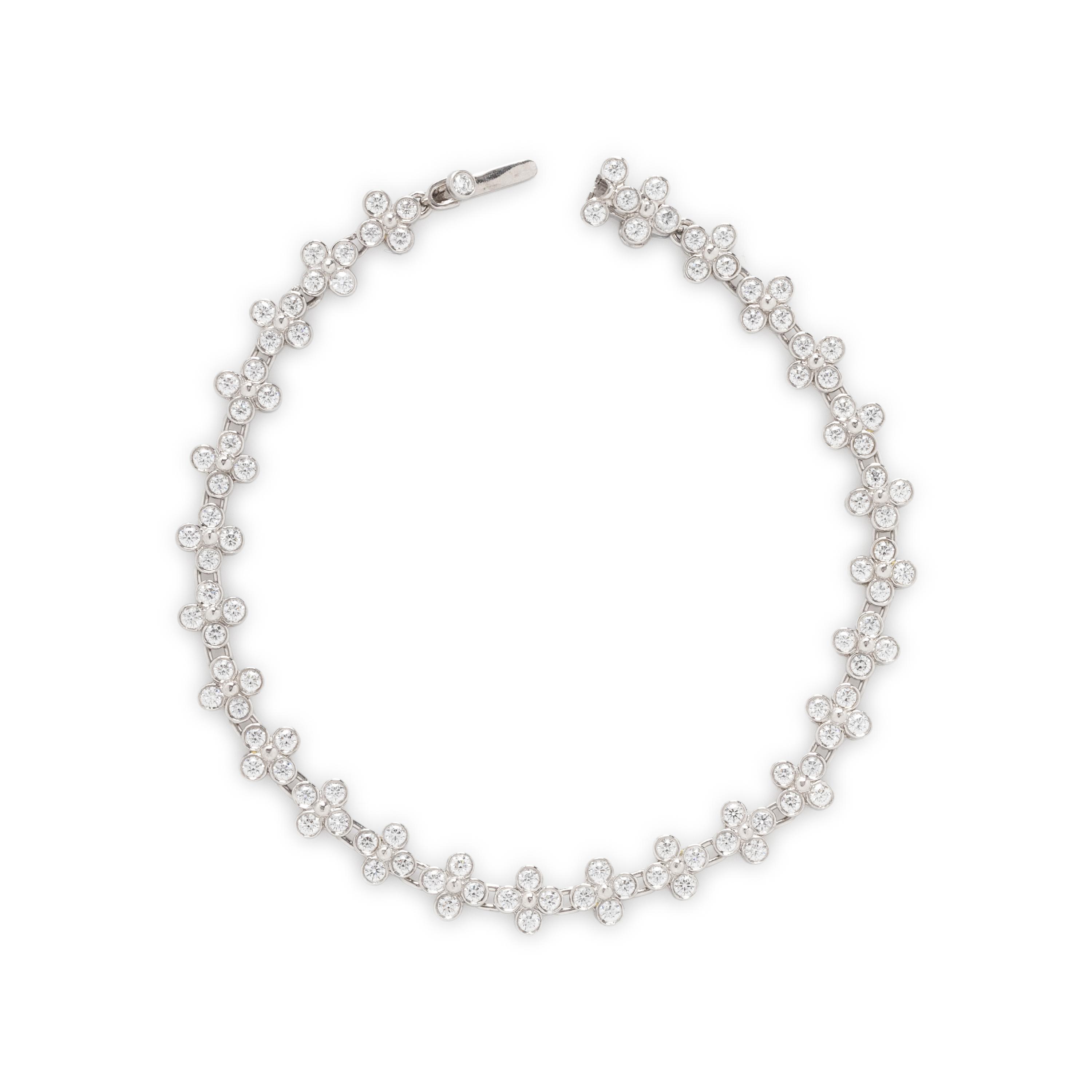 TIFFANY & CO., DIAMOND AND PLATINUM 'LACE' BRACELET