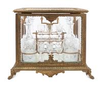 A French Gilt Bronze and Glass Cave à Liqueur