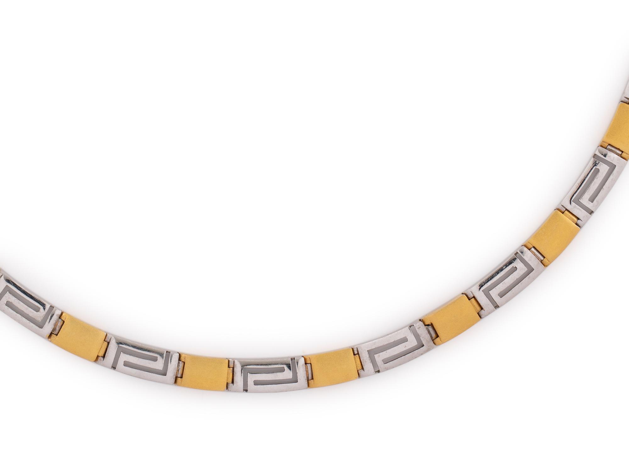 BICOLOR GOLD GREEK KEY NECKLACE