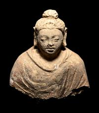 Four Gandharan Fragmentary Stucco Heads and One Bust