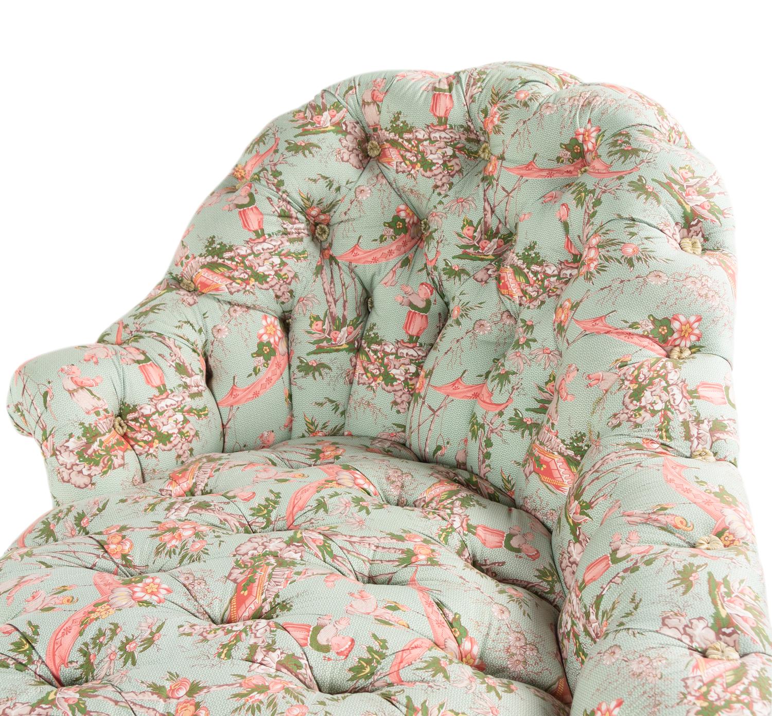 A Napoleon III Button-Tufted Chaise Longue