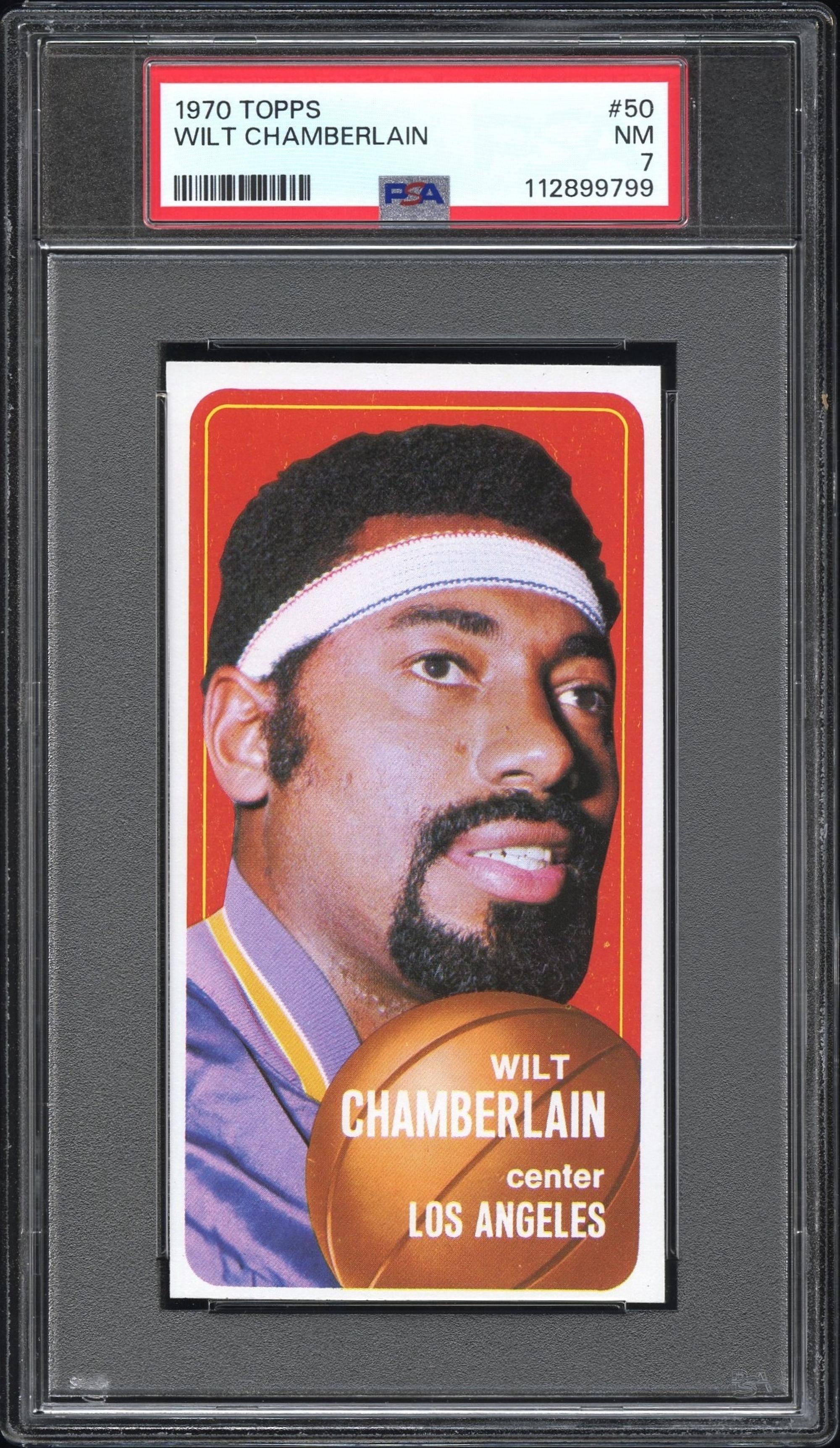 A 1970 Topps Wilt Chamberlain Basketball Card No. 50 (PSA 7 NM)
