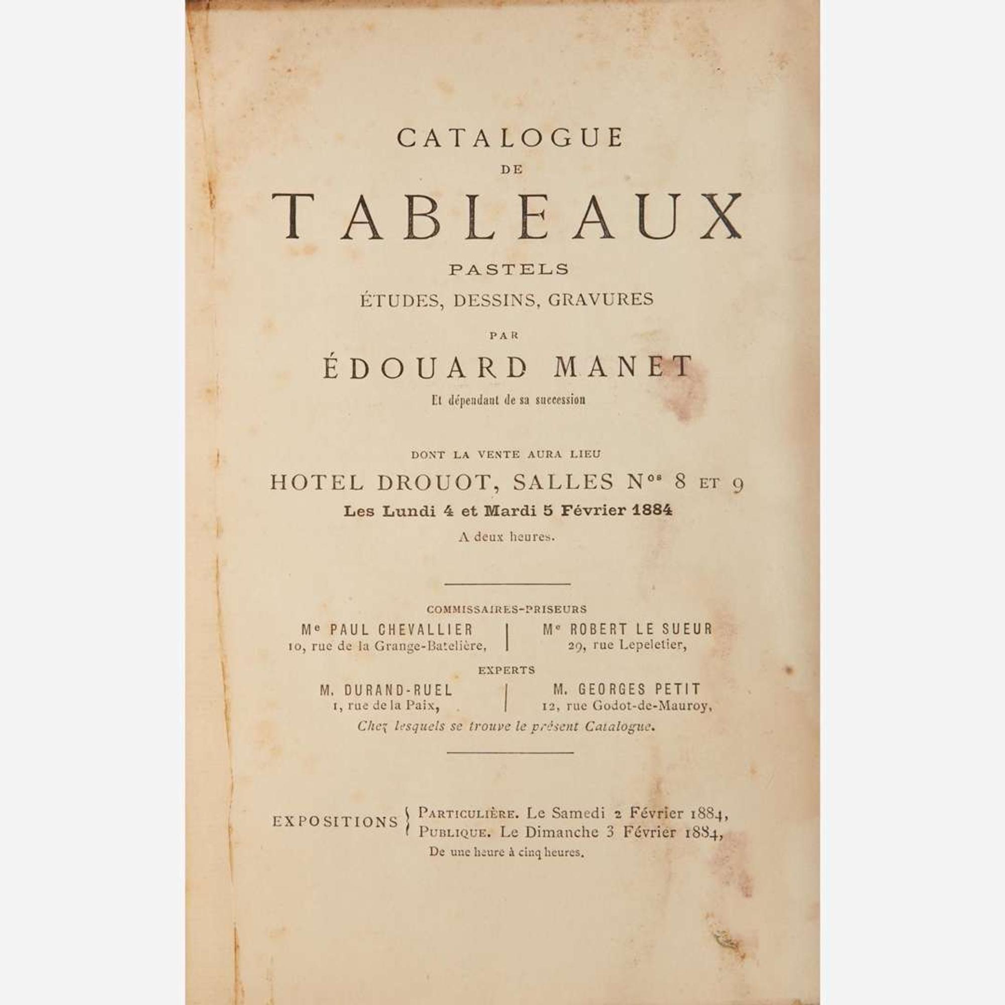 [Art] [Manet, Édouard] (Leenhoff, Léon) Exposition Des Oeuvres De Édouard Manet...