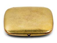 A German 14-Karat Gold, Diamond and Emerald Inset Cigarette Case