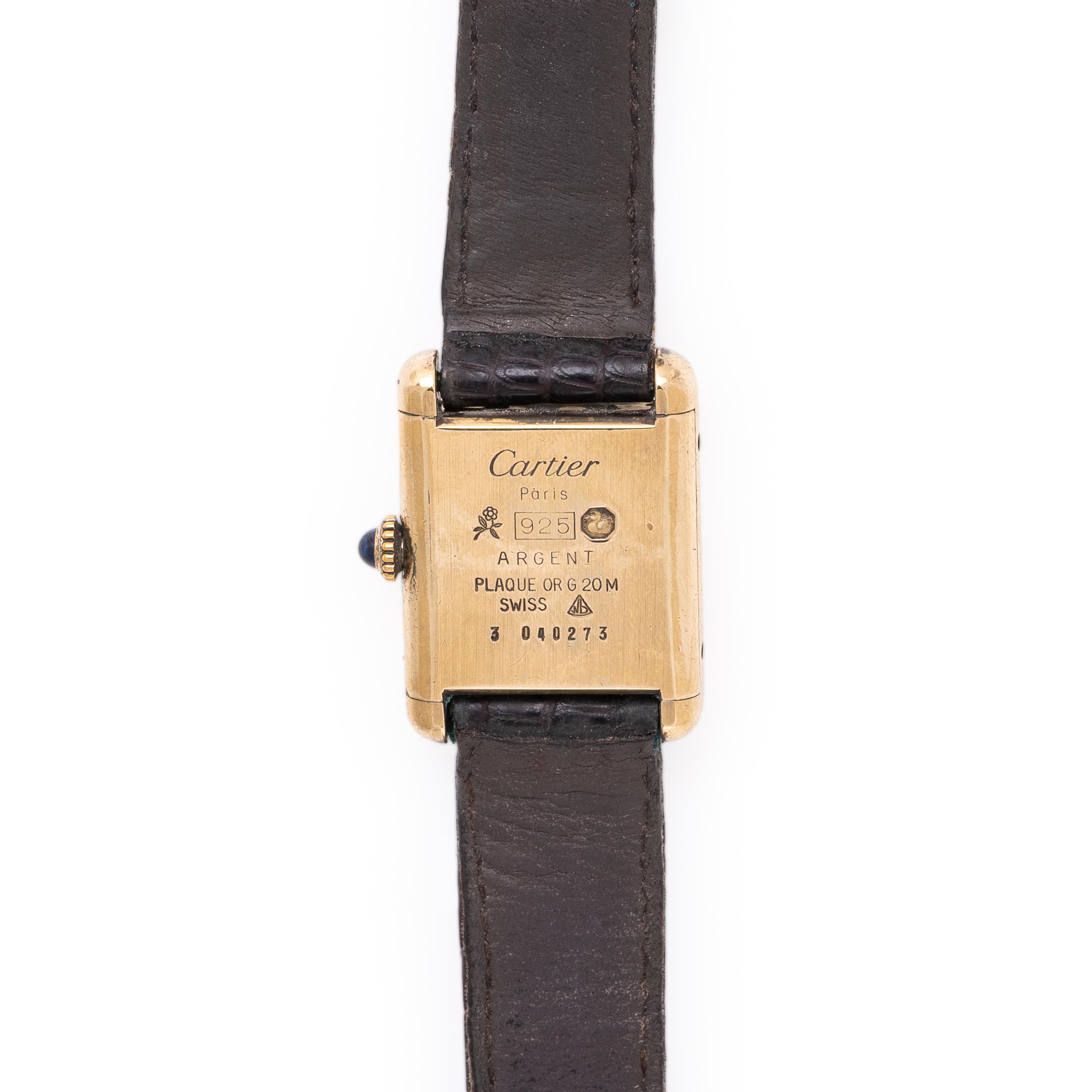 Cartier, Vermeil 'Must De Cartier Tank' Watch