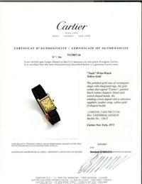 Ladies 18K Yellow Gold Cartier Tank Wristwatch Cartier NY, 1971