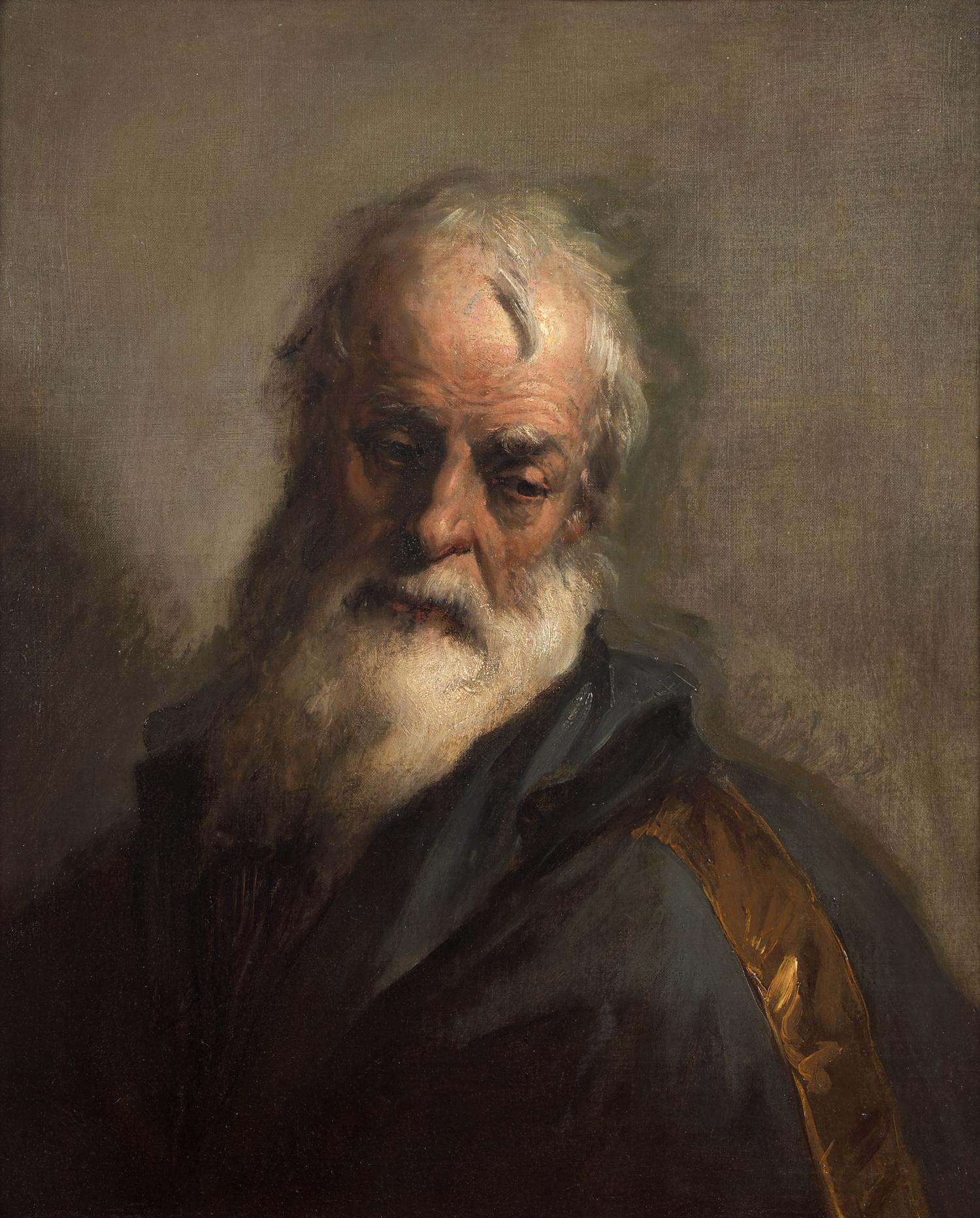 The Head of a Bearded Man Looking Down