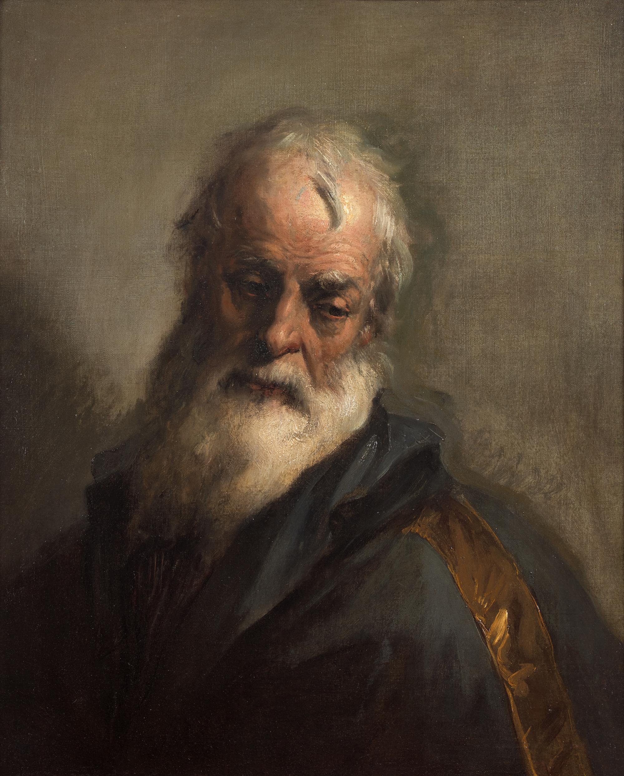 The Head of a Bearded Man Looking Down