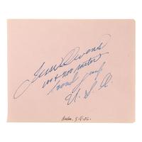 [African American]. Owens, Jesse (1913-1980). Autograph note signed ("Jesse Owens"), Berlin, 9 August 1936.