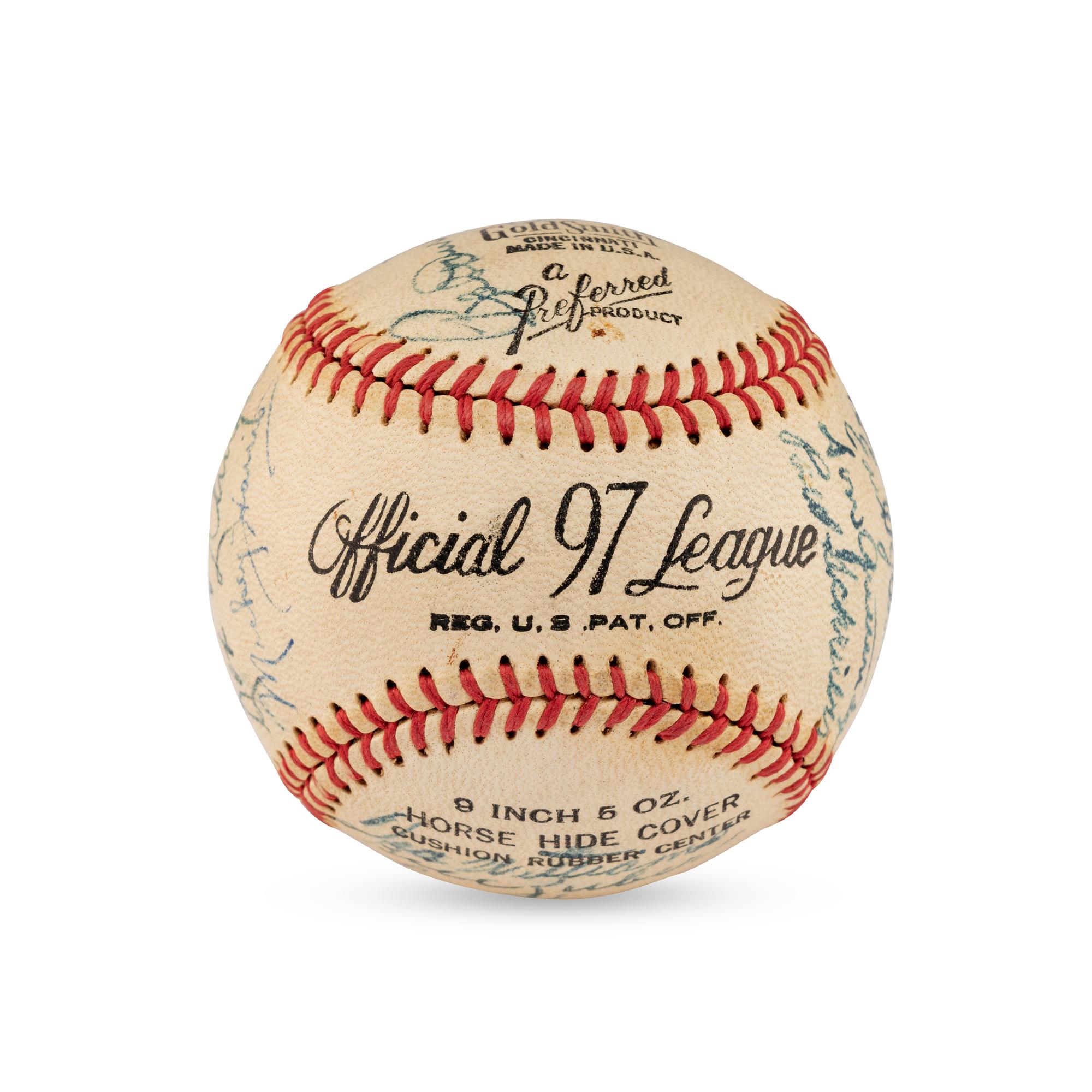 A 1947 Boston Red Sox Team Signed Autograph Baseball Featuring Ted Williams and Multiple Hall of Famers (PSA Letter of Authenticity),