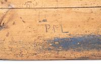 A Country Blue Painted Bentwood Locking Cover Bride's Box