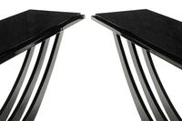 A Pair of Art Deco Style Black-Painted and Parcel Gilt Console Tables