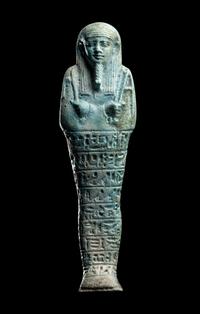 An Egyptian Blue Faience Ushabti
