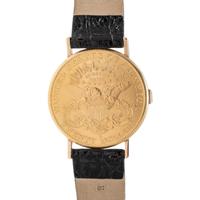 CHOPARD, 18K YELLOW GOLD HIDDEN DIAL COIN WATCH