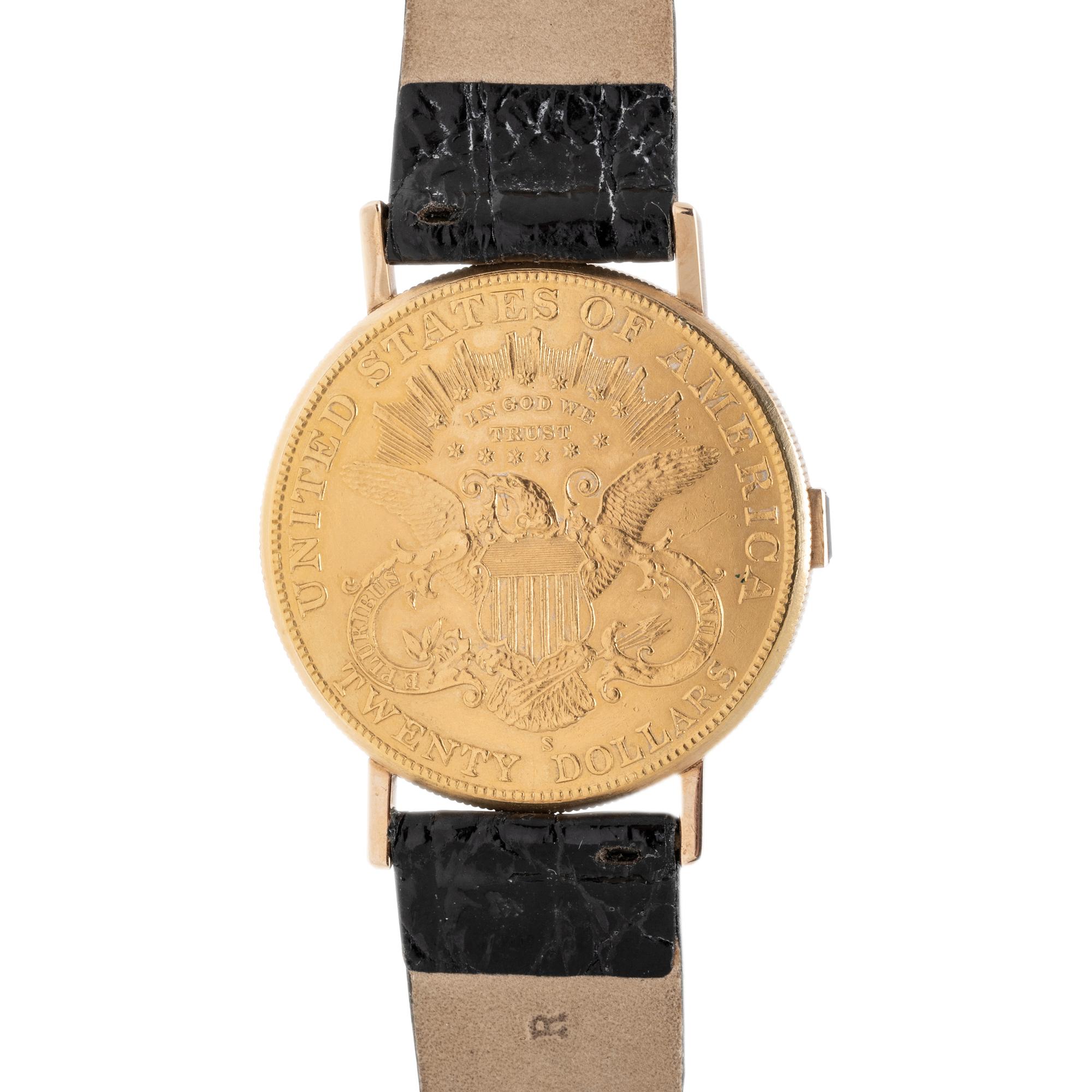 CHOPARD, 18K YELLOW GOLD HIDDEN DIAL COIN WATCH