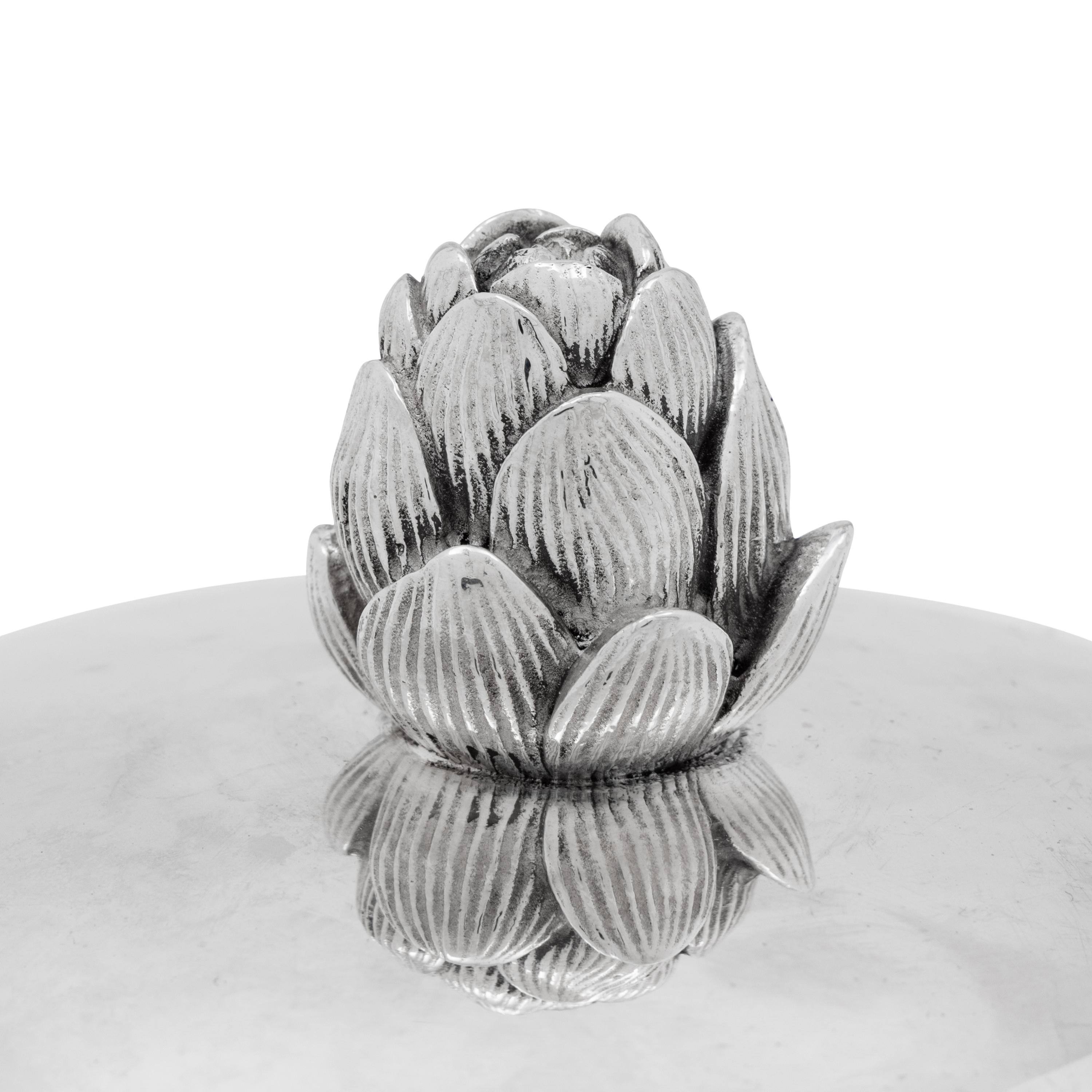 A Set of Six Puiforcat Silver-Plate Cloches