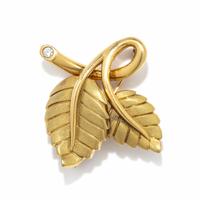 TIFFANY & CO., YELLOW GOLD LEAF BROOCH