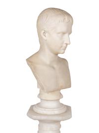 A Grand Tour Marble Bust of Young Octavian