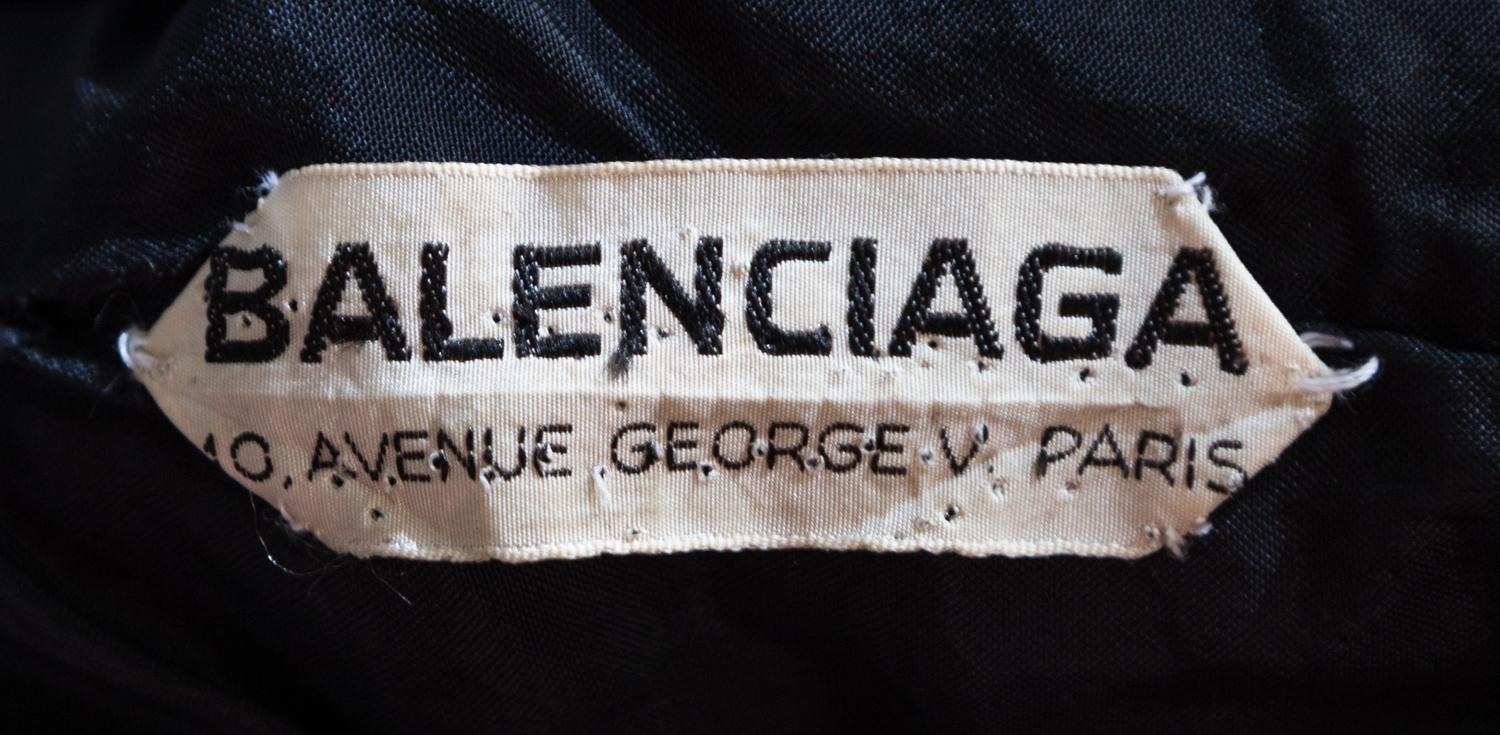 A Balenciaga Black Crepe Evening Gown, No size.