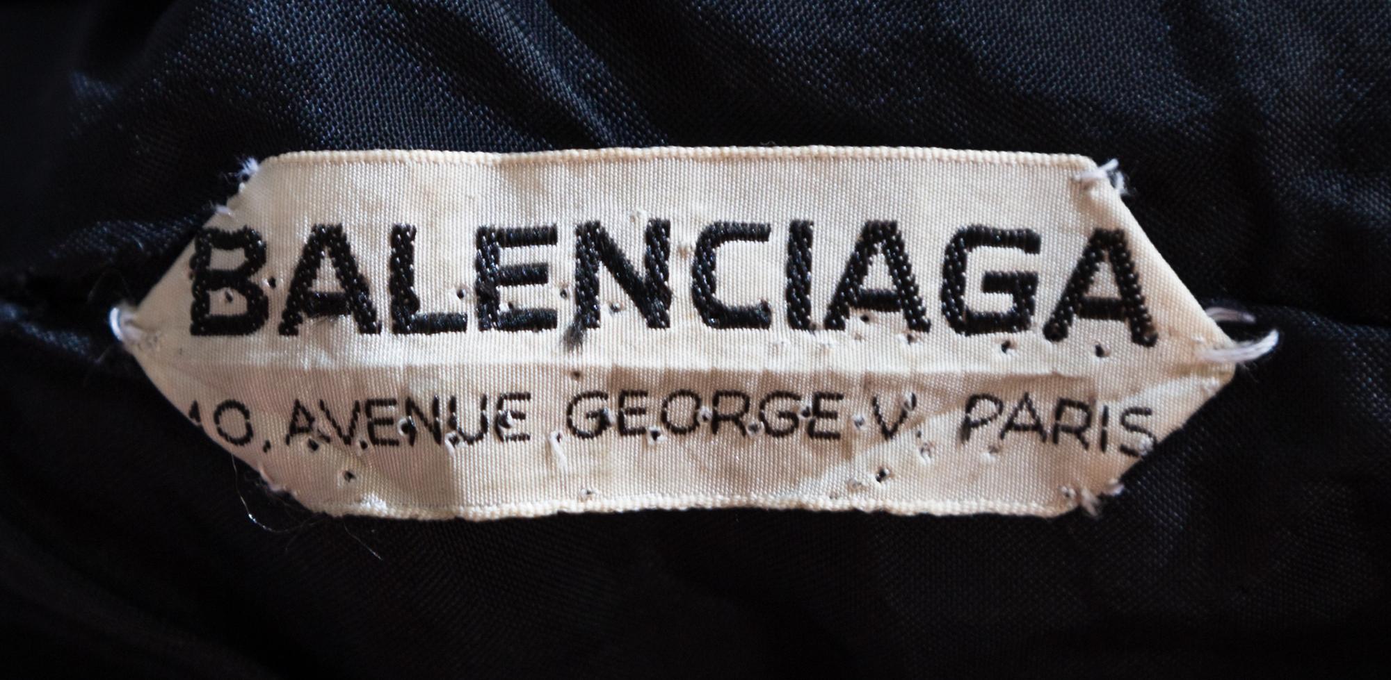 A Balenciaga Black Crepe Evening Gown, No size.
