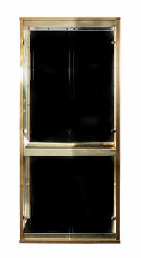 A Brass and Glass Vitrine Height 74 1/4 x width 33 x depth 13 1/2 inches. — SECOND HALF OF 20TH CENTURY