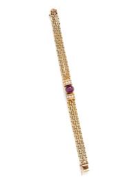 YELLOW GOLD, RUBY AND DIAMOND BRACELET