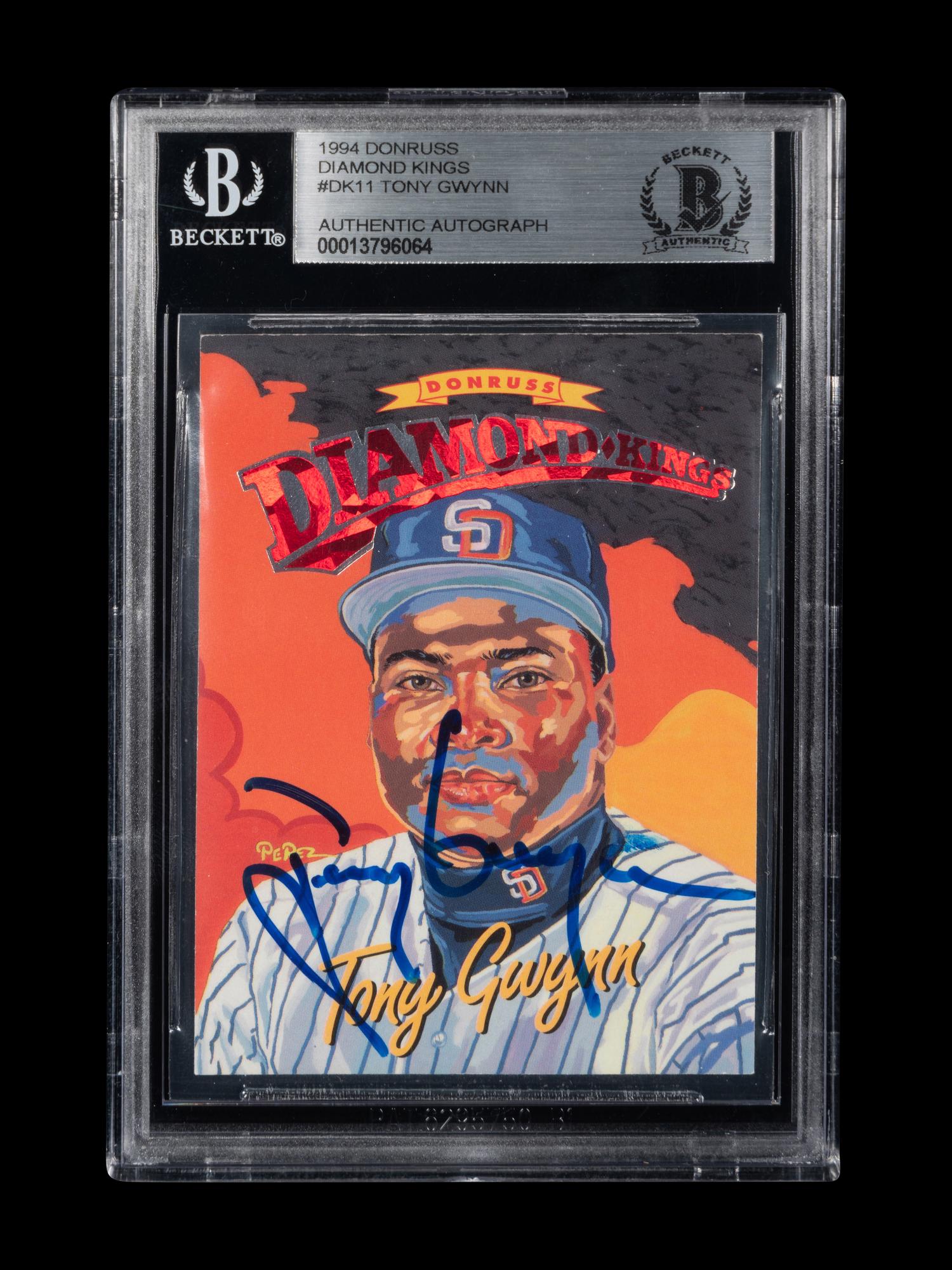 A 1994 Donruss Diamond Kings Tony Gwynn Signed Autograph Baseball Card No. DK-11 (Beckett Authentication Services BAS Certified)