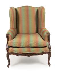 A Louis XV Style Walnut Bergere a Oreilles Height 42 inches. — 19TH CENTURY AND LATER