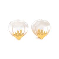 TIFFANY & CO., ANGELA CUMMINGS, YELLOW GOLD AND MOTHER-OF-PEARL PETAL EARCLIPS