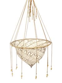 A Fortuny Silk Scudo Saraceno Chandelier — 20TH CENTURY