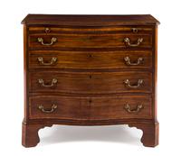 A George III Inlaid Mahogany Chest of Drawers Height 34 x width 38 x depth 21 1/2 inches. — 18TH CENTURY