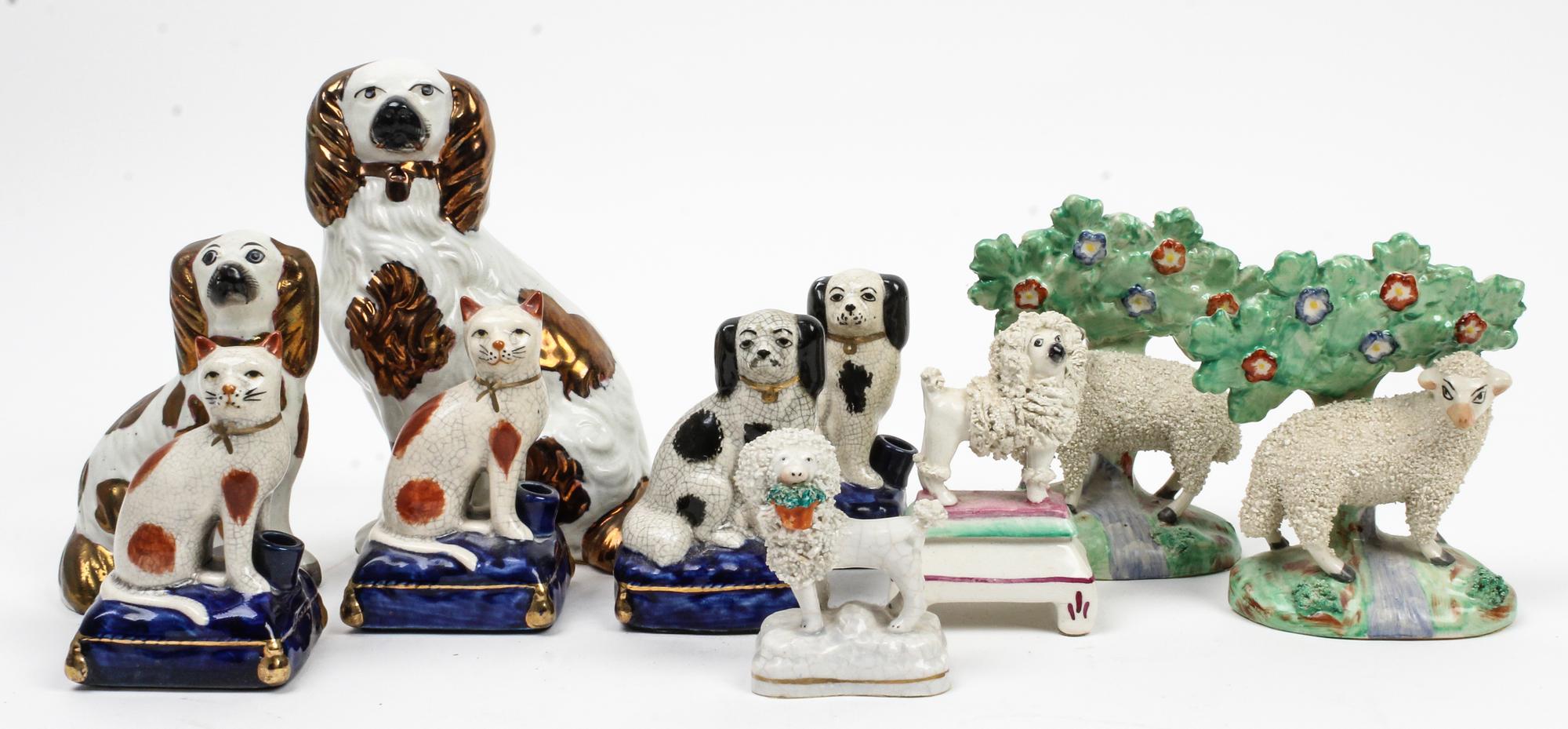 A Collection of Ten Staffordshire Figures Height of tallest 7 inches. — 19TH/20TH CENTURY